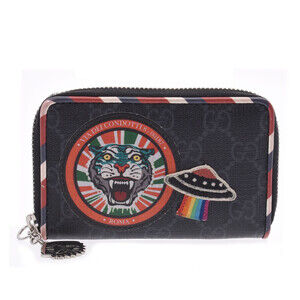 Gucci Night Courier Wallet Black GG Supreme Canvas Case